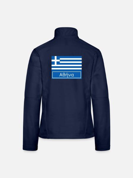 Athènes Écrit en grec - Veste en tissu softshell Femme - bleu marine - Dos