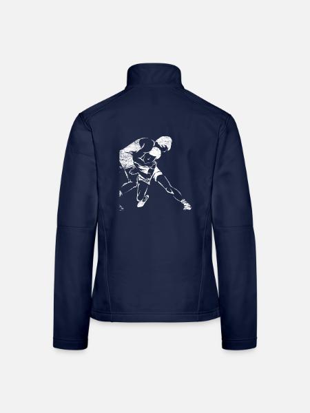 Unbeugsamer Ringkämpfer Griffkampf - Frauen Softshelljacke - Navy - Hinten