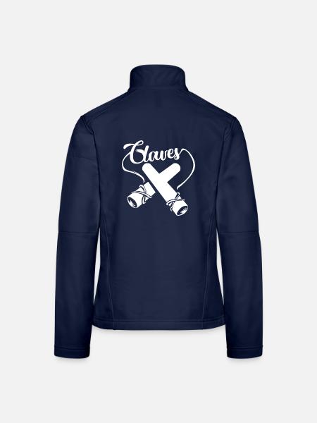 Rhythmischer Claves Perkussionist - Frauen Softshelljacke - Navy - Hinten