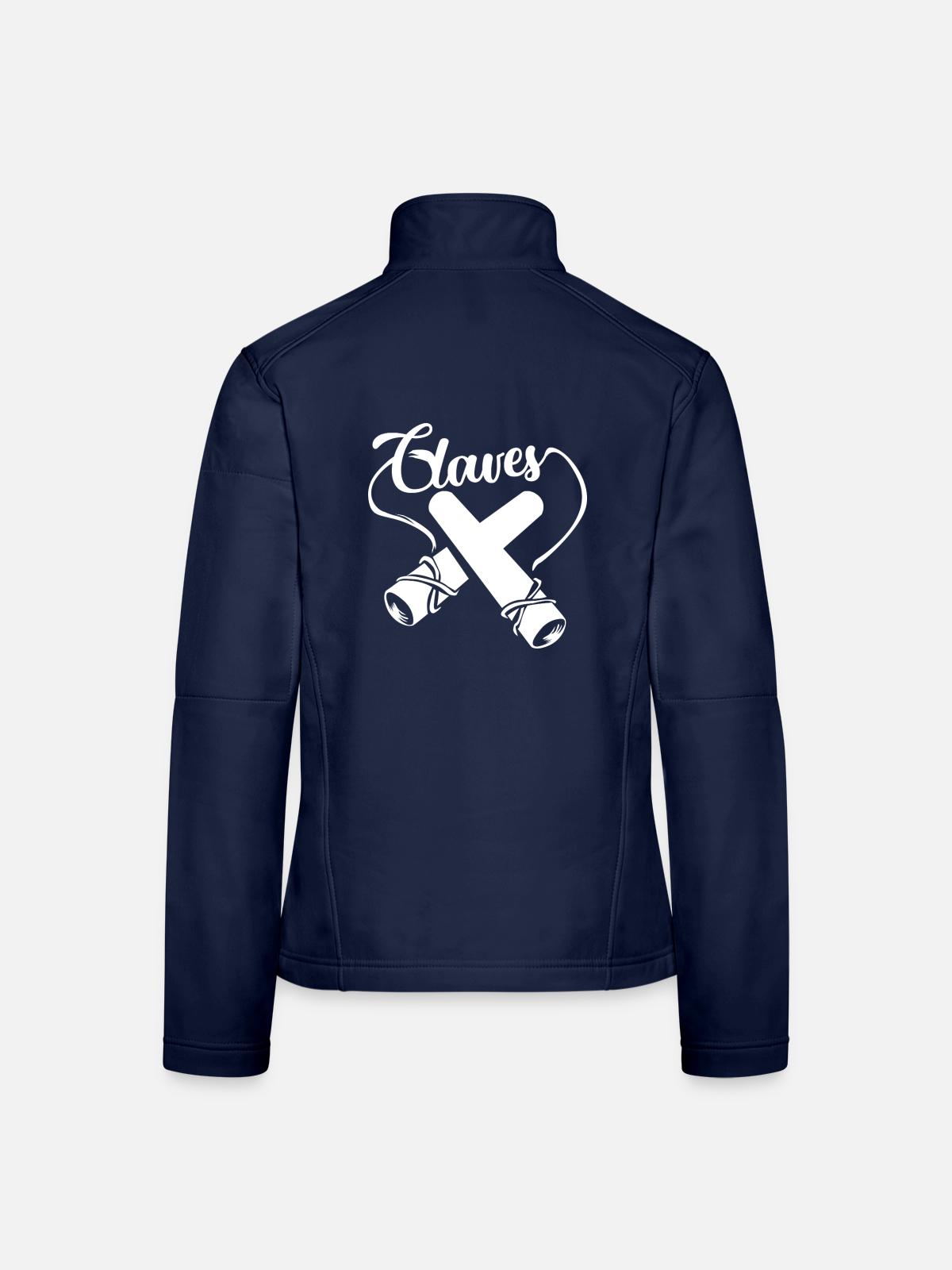 Rhythmischer Claves Perkussionist - Frauen Softshelljacke - Navy - Hinten
