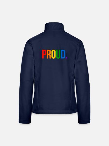 PROUD. - Schlicht und Aussagekräftig - Frauen Softshelljacke - Navy - Hinten