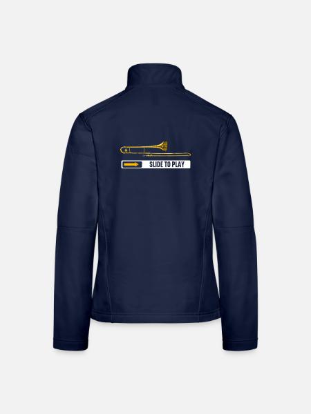 Slide To Play Posaunenspieler Musiker Posaunist - Frauen Softshelljacke - Navy - Hinten