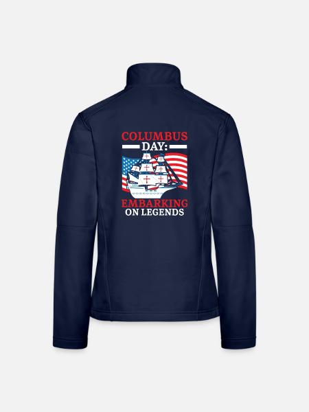Kolumbus-Tag: Aufbruch zu Legenden Kolumbus-Tag - Frauen Softshelljacke - Navy - Hinten
