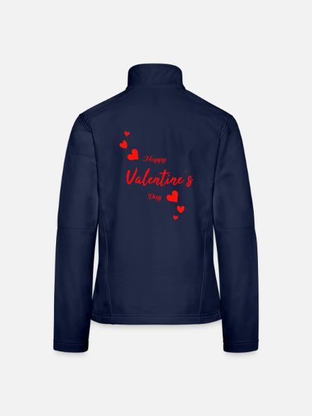 Happy Valentine - Frauen Softshelljacke - Navy - Hinten