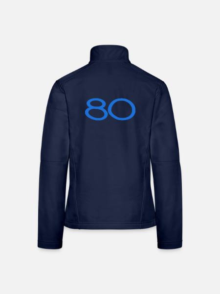 80. 80 JAHRE. 80-JÄHRIGES JUBILÄUM. 80. GEBURTSTAG. - Frauen Softshelljacke - Navy - Hinten