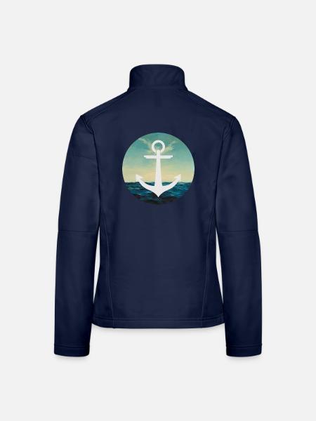 Meer Kreisrund / Sea circular - Frauen Softshelljacke - Navy