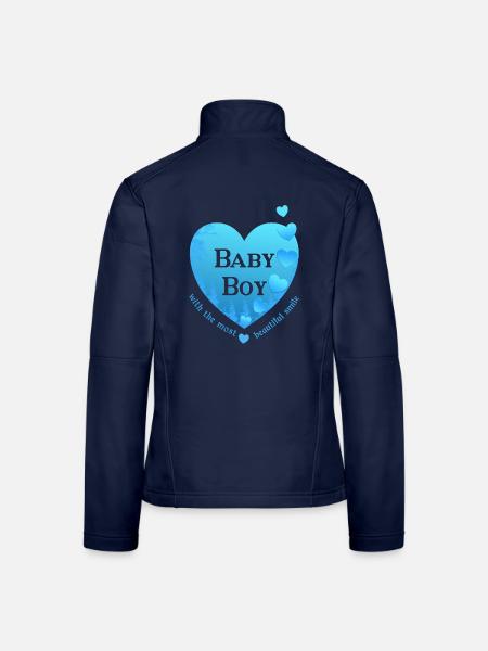 Junge Geburt - Frauen Softshelljacke - Navy - Hinten