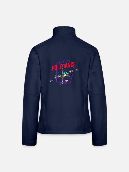 Feuriger Pole Dance Junggesellenabschied - Frauen Softshelljacke - Navy - Hinten