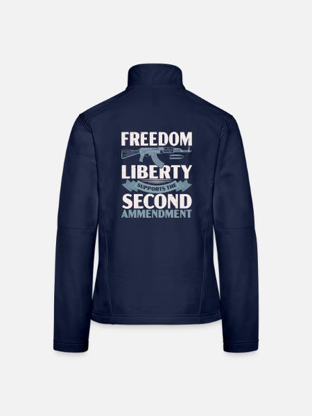 Freedom Liberty Unterstützt Den Zweiten Verfassung - Frauen Softshelljacke - Navy - Hinten