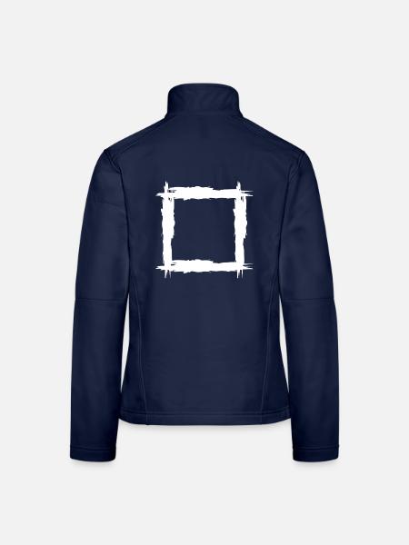 Quadrat weiß - Frauen Softshelljacke - Navy - Hinten