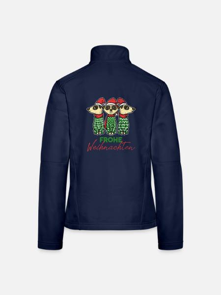 Wackere Erdmännchen Weihnachtsmann - Frauen Softshelljacke - Navy - Hinten