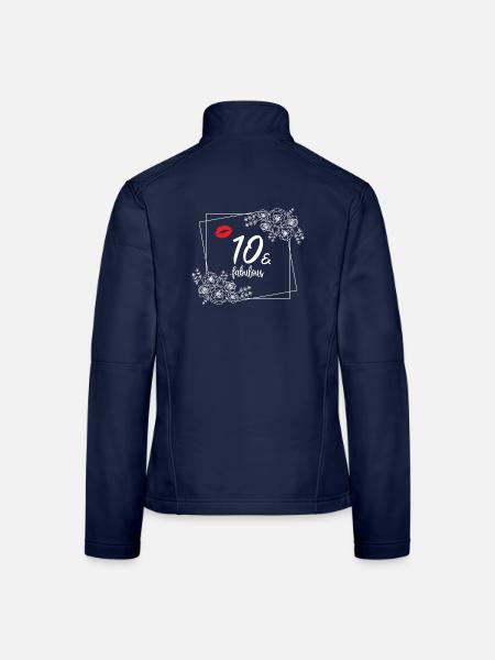 Birthday 10 fabulous and rose - Frauen Softshelljacke - Navy - Hinten