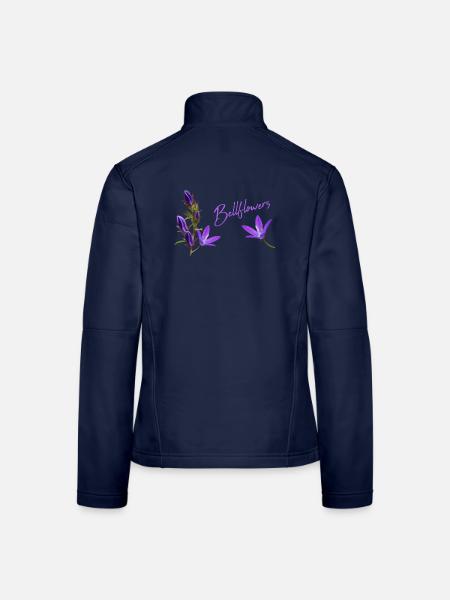 Glockenblumen lila Blumen - Frauen Softshelljacke - Navy