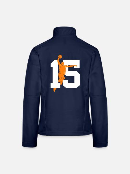 NUMBER 15 BASKETBALL 15TH BIRTHDAY - Women's Softshell Jacket - navy - Back