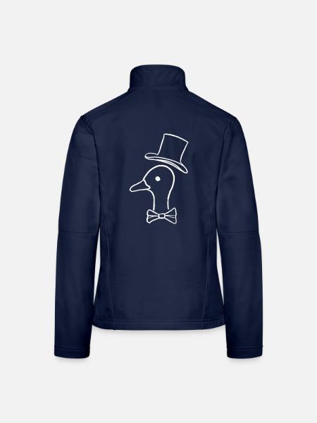 Ente mit Hut - Frauen Softshelljacke - Navy - Hinten
