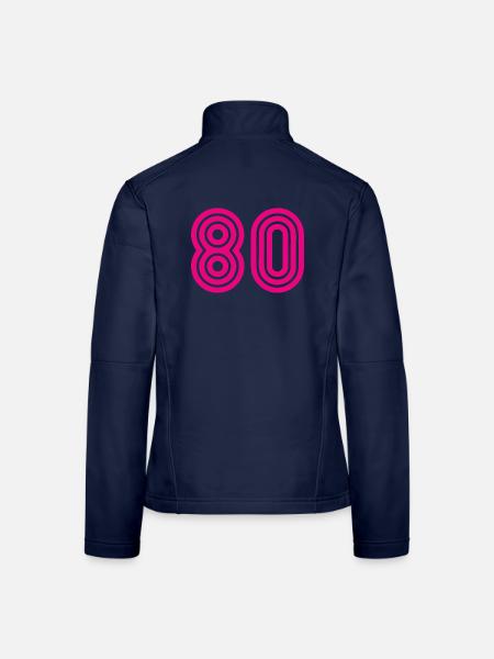 80. 80 JAHRE. 80-JÄHRIGES JUBILÄUM. 80. GEBURTSTAG. - Frauen Softshelljacke - Navy - Hinten