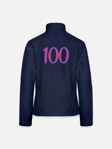 100. 100 JAHRE. 100-JÄHRIGES JUBILÄUM. 100. GEBURTSTAG - Frauen Softshelljacke - Navy - Hinten