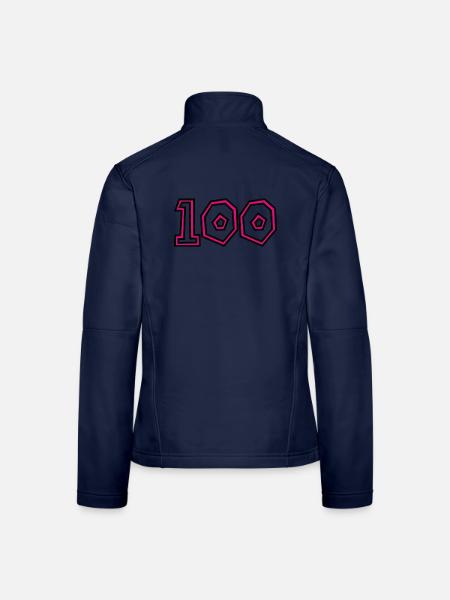 100. 100 JAHRE. 100-JÄHRIGES JUBILÄUM. GEBURTSTAG 1001 - Frauen Softshelljacke - Navy - Hinten