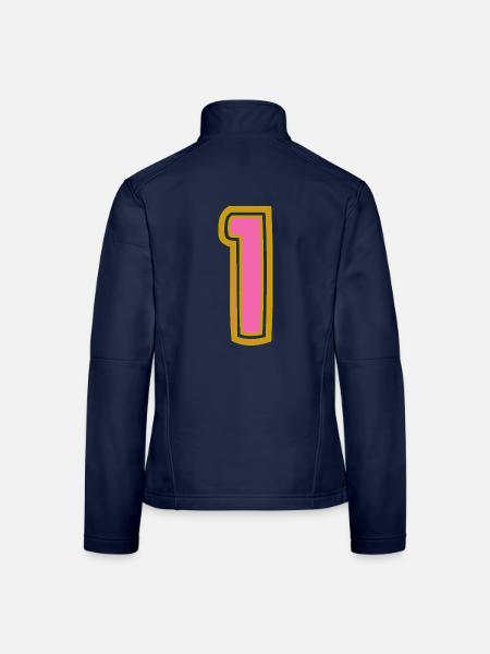 1. 1 AN. 1er ANNIVERSAIRE. ANNIVERSAIRE 1 AN - Veste en tissu softshell Femme - bleu marine