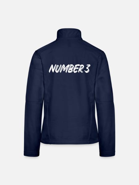 Number 3 - three - third - third - 3 - number 3 - Women's Softshell Jacket - navy - Back
