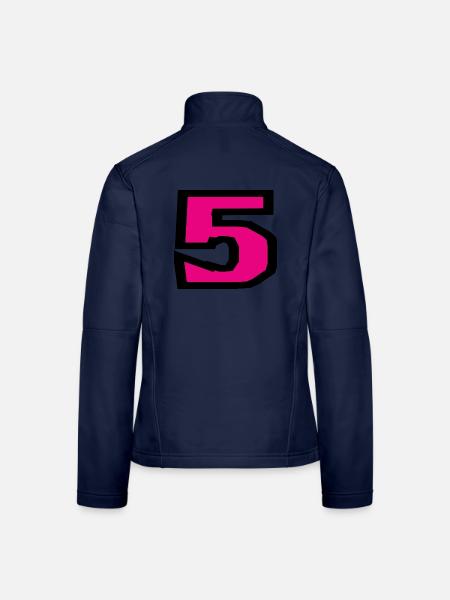 5. 5 JAHRE. 5-JÄHRIGES JUBILÄUM. 5-JÄHRIGES JUBILÄUM. 5. - Frauen Softshelljacke - Navy - Hinten