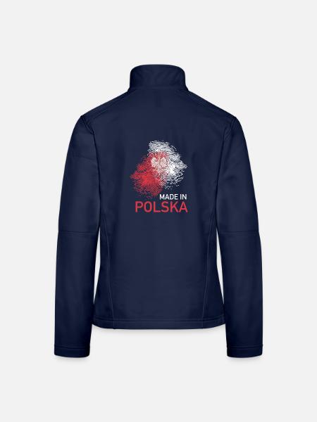 Begeisterter Polenfan Nationalfeiertag - Frauen Softshelljacke - Navy - Hinten
