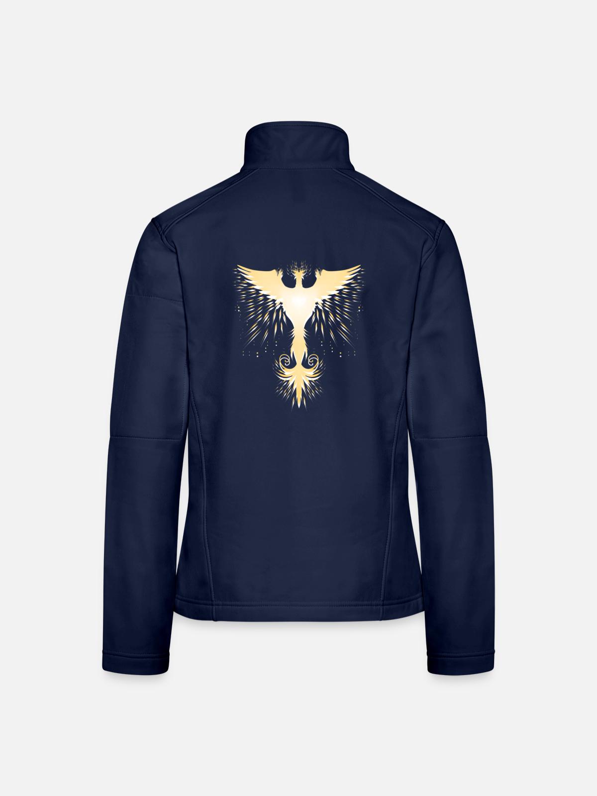 Goldener Phönix Feuervogel - Frauen Softshelljacke - Navy - Hinten
