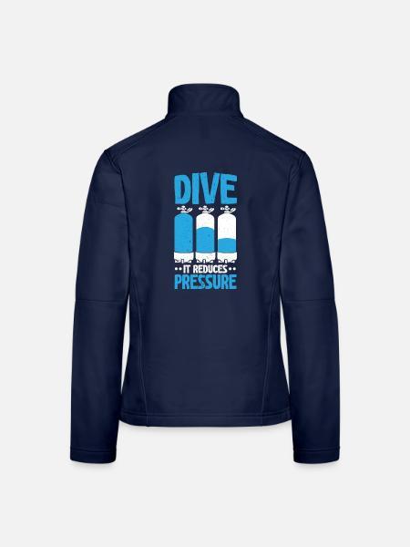 Tauchen Es reduziert den Druck Tauchen Aquatic Scu - Frauen Softshelljacke - Navy - Hinten