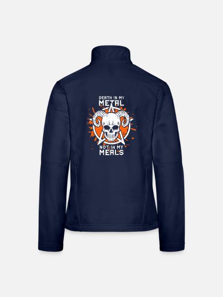 Veganer Death Metal Metalfan Vegan - Frauen Softshelljacke - Navy - Hinten