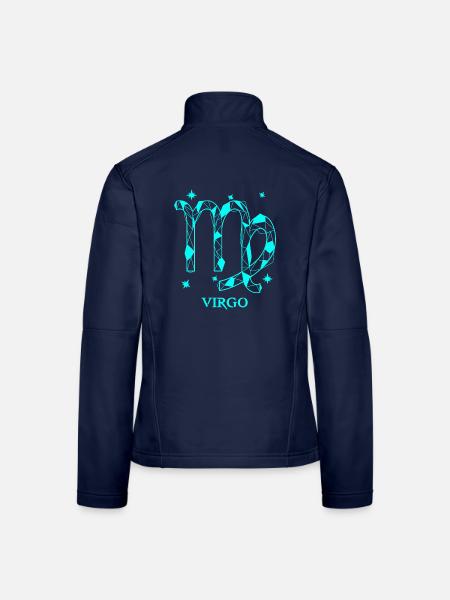 Jungfrau Sternzeichen - Frauen Softshelljacke - Navy - Hinten