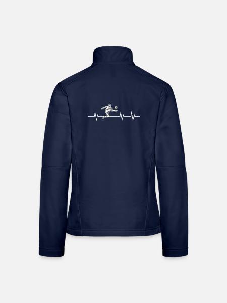 Heartbeat of a Soccer Player - Frauen Softshelljacke - Navy - Hinten