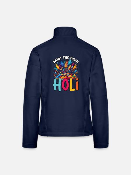Happy Holi Grüße Hinduismus Indisches Fest - Frauen Softshelljacke - Navy - Hinten