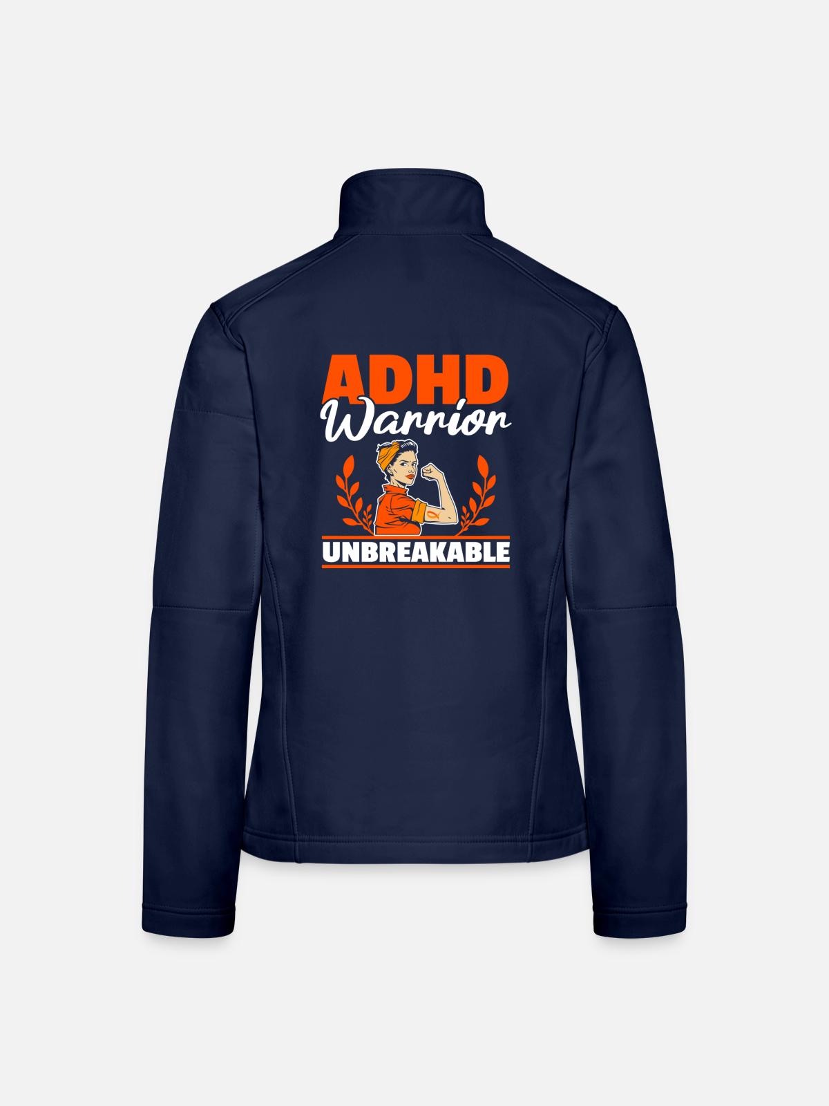 ADHS-Krieger Unzerbrechlich Anders Denken - Frauen Softshelljacke - Navy - Hinten
