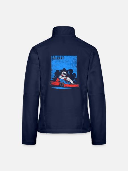 Rasanter Kartpilot Rennstrecke - Frauen Softshelljacke - Navy - Hinten