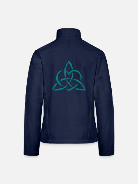 Triquetra Keltisches Herz Knoten Symbol - Frauen Softshelljacke - Navy - Hinten