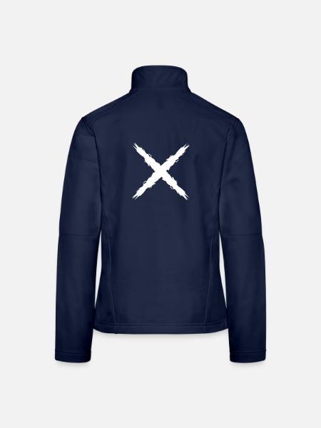 Kreuz Design Vektor Form - Frauen Softshelljacke - Navy - Hinten