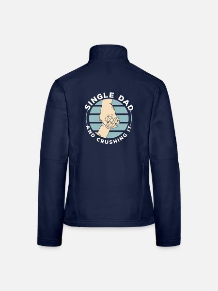 Alleinerziehender Vater und der beste Vater aller - Frauen Softshelljacke - Navy - Hinten