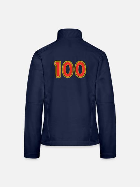 100. 100 JAHRE. 100-JÄHRIGES JUBILÄUM. 100. GEBURTSTAG - Frauen Softshelljacke - Navy - Hinten