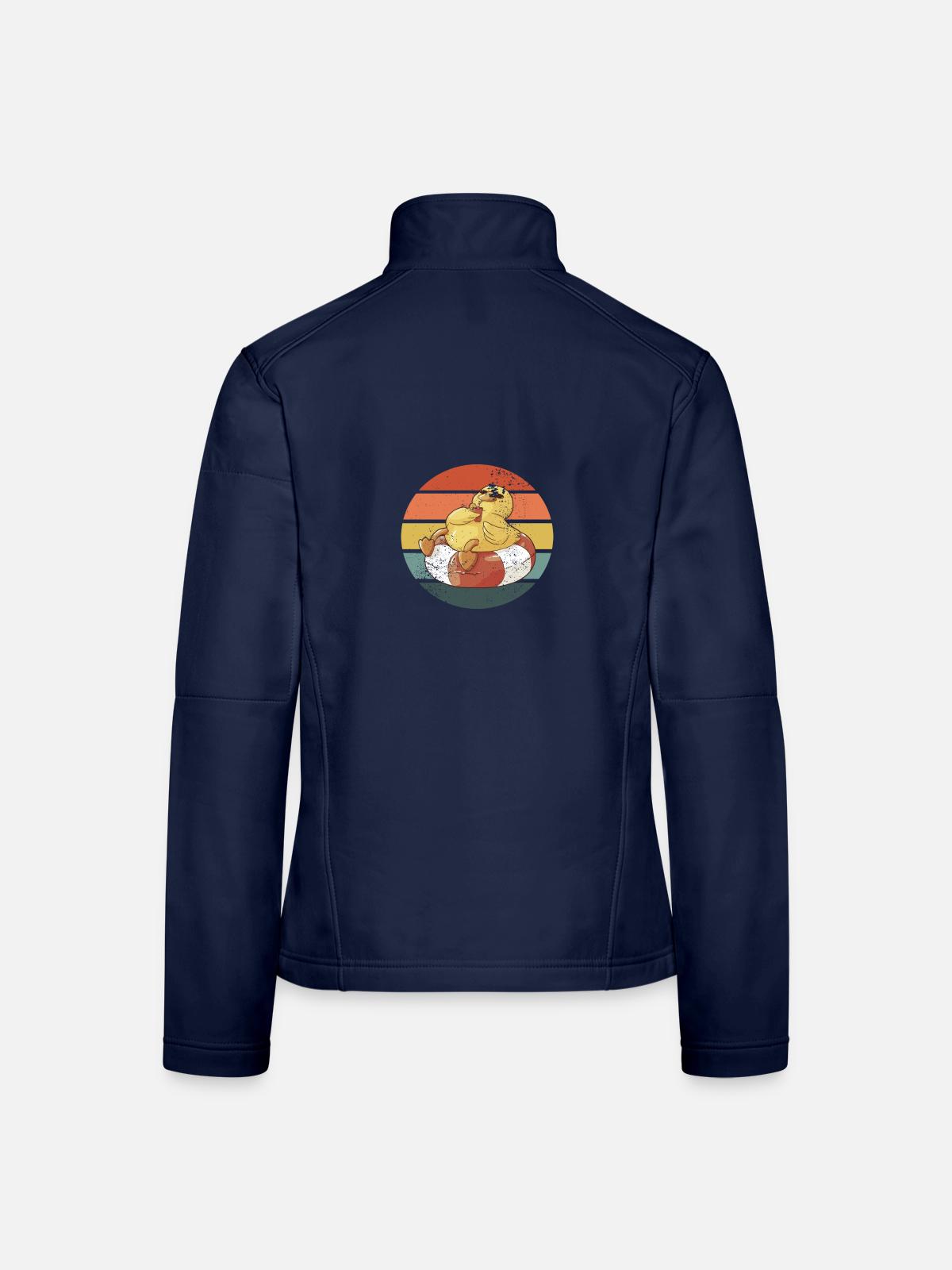 Badeente Gummiente Retro - Frauen Softshelljacke - Navy - Hinten