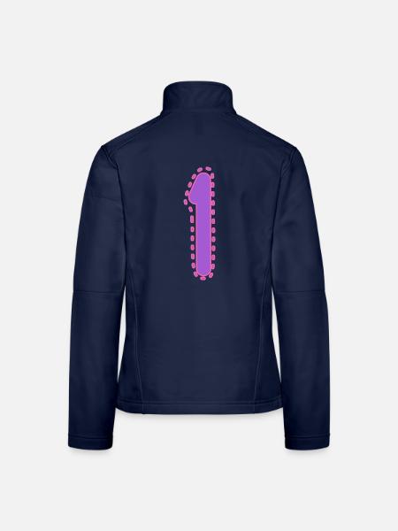 1. 1 JAHR. 1. JAHRESTAG. 1 JAHR GEBURTSTAG - Frauen Softshelljacke - Navy - Hinten