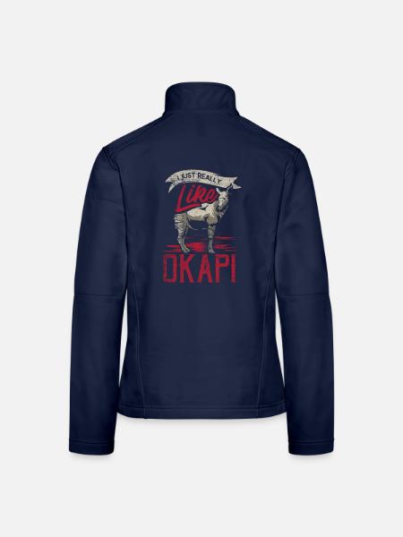 Anmutiges Okapi Kongo Wildtier - Frauen Softshelljacke - Navy - Hinten