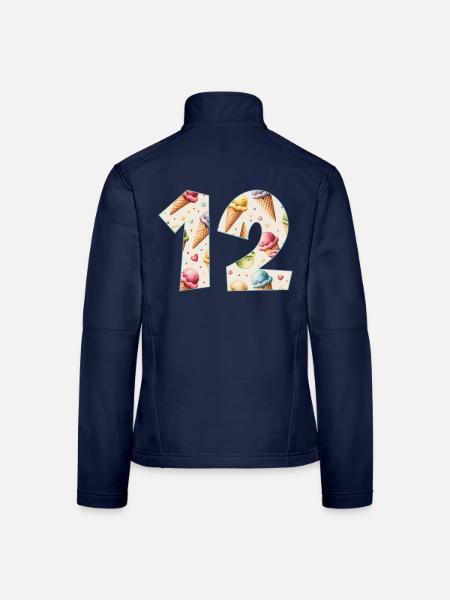 EISCREME NUMMER 12 JAHRE EIS 12. GEBURTSTAG - Frauen Softshelljacke - Navy
