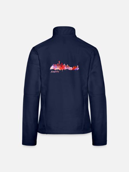 Seattle - Frauen Softshelljacke - Navy - Hinten