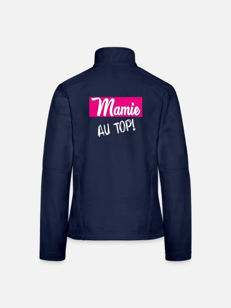 MAMIE. GRAND-MERE. FÊTE DES MÈRES. BONNE FÊTE - Veste en tissu softshell Femme - bleu marine - Dos