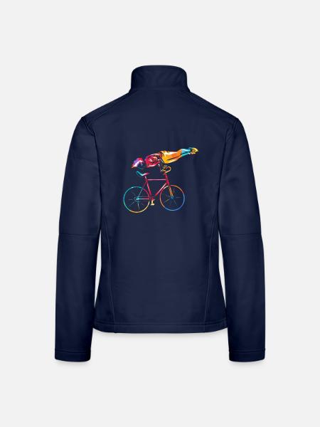 Eleganter Kunstradfahrer Wettkampf - Frauen Softshelljacke - Navy - Hinten