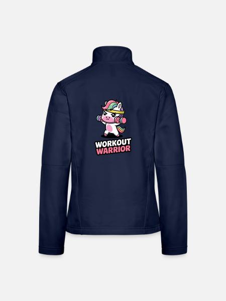 Workout Krieger - Frauen Softshelljacke - Navy - Hinten