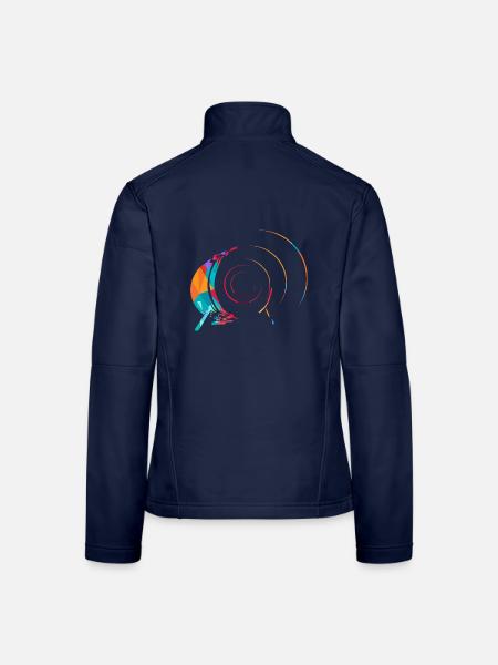 Treibender Bass Dschungelparty - Frauen Softshelljacke - Navy - Hinten