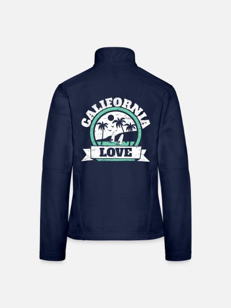 California Love USA Staat Amerika Kalifornierin - Frauen Softshelljacke - Navy - Hinten