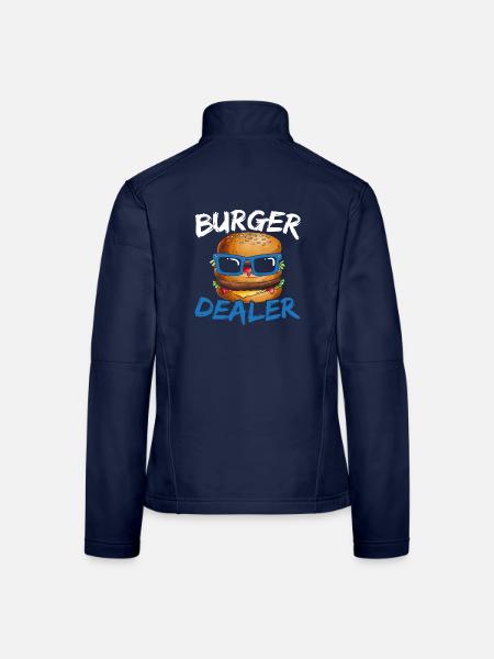 Burger Händler Hamburger Esser Essensliebhaber Foo - Frauen Softshelljacke - Navy - Hinten