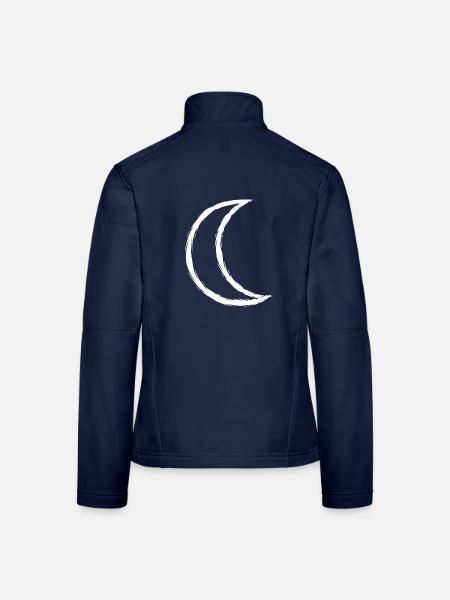 Keltisches Symbol Mond weiß - Frauen Softshelljacke - Navy - Hinten